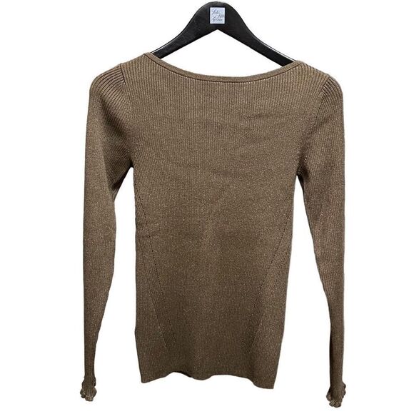 🌟70% OFF🌟 Ann Taylor Metallic Golden Brown Sweater - Picture 1 of 2
